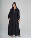 Elegant Black Flow Abaya Dar Al Mutahajiba