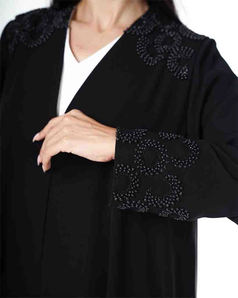 Black Luxury Beaded Abaya Dar Al Mutahajiba
