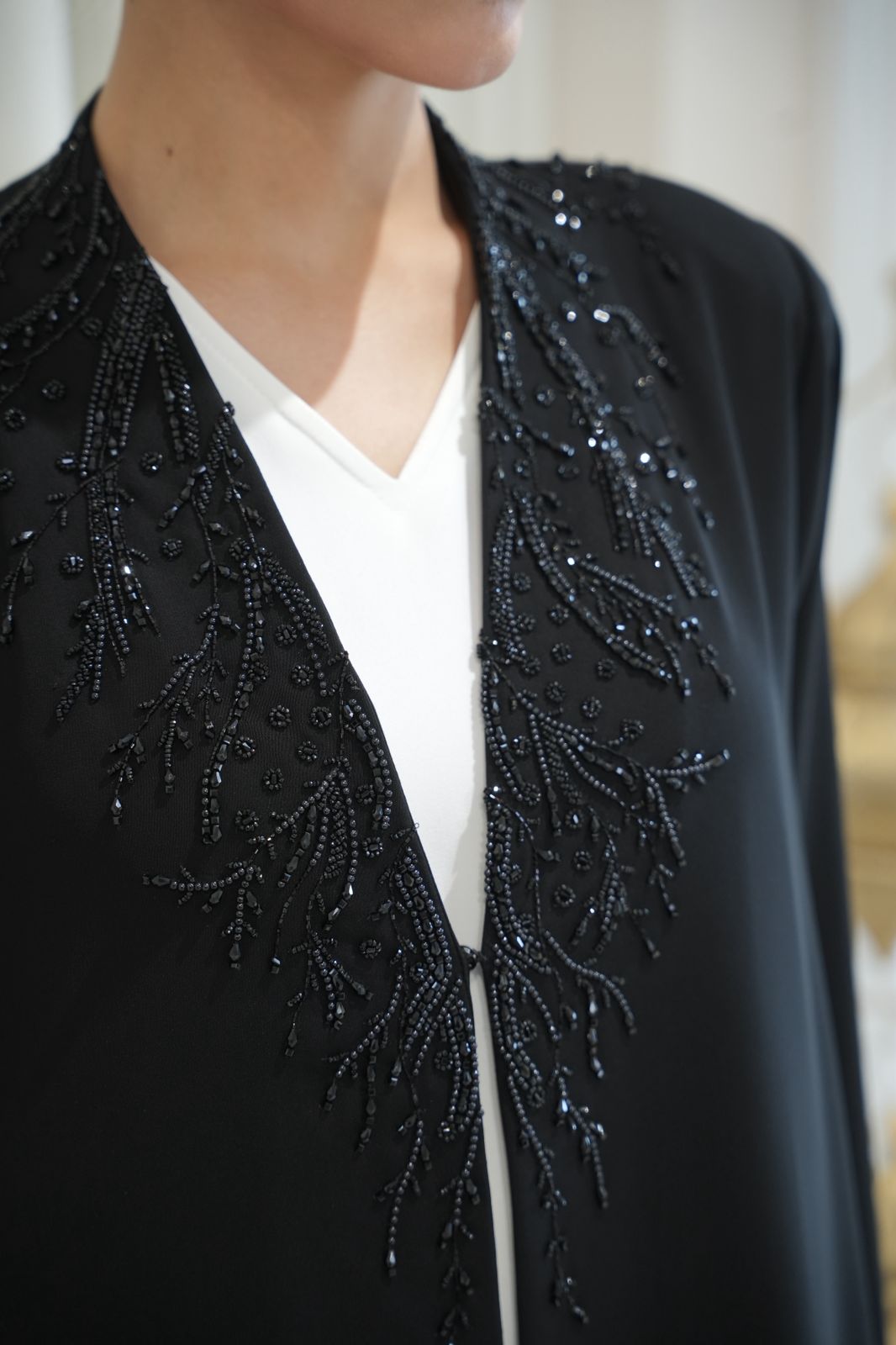 Black Hand Embellished Abaya Dar Al Mutahajiba