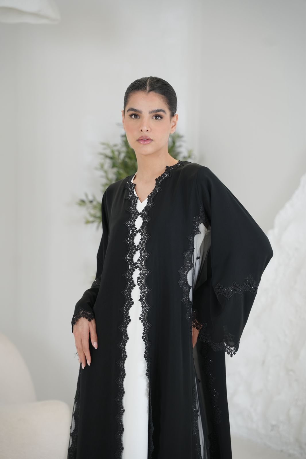 Black Flowing Abaya Dar Al Mutahajiba