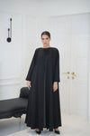 Black Flowing Crystal Abaya Dar Al Mutahajiba
