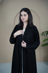 Crepe Double Flare Embellished Abaya Dar Al Mutahajiba