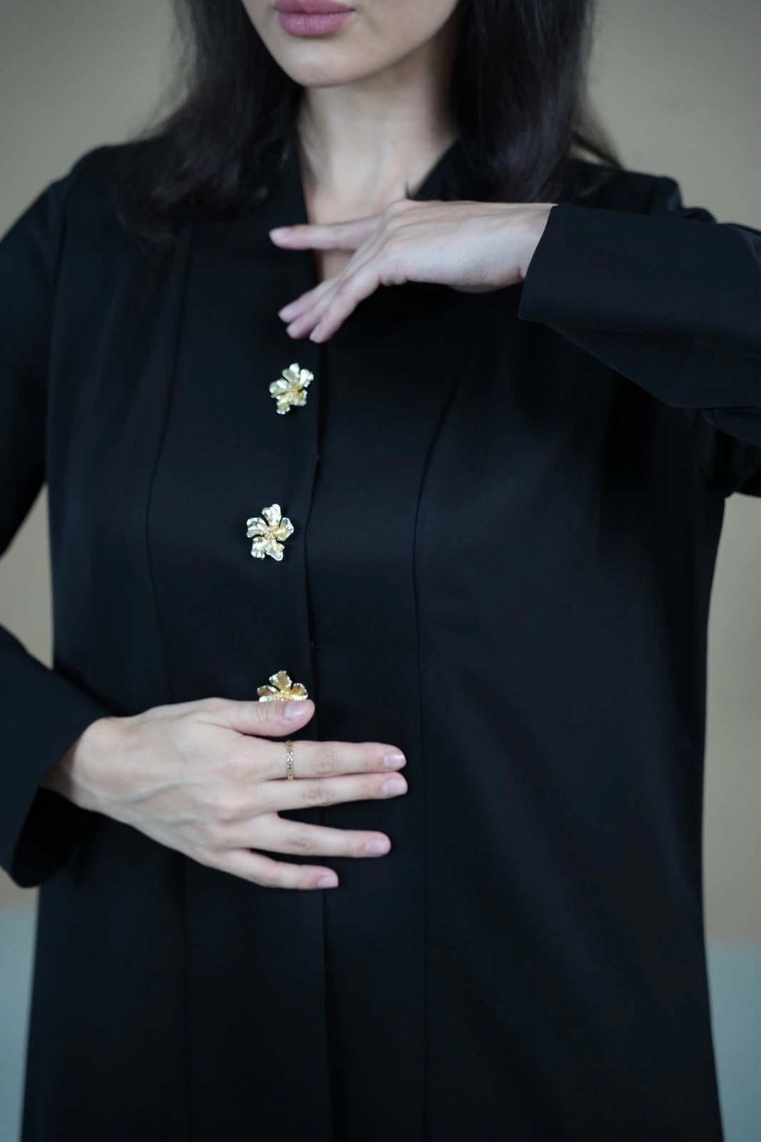 Aline Barbie Buttoned Abaya Dar Al Mutahajiba