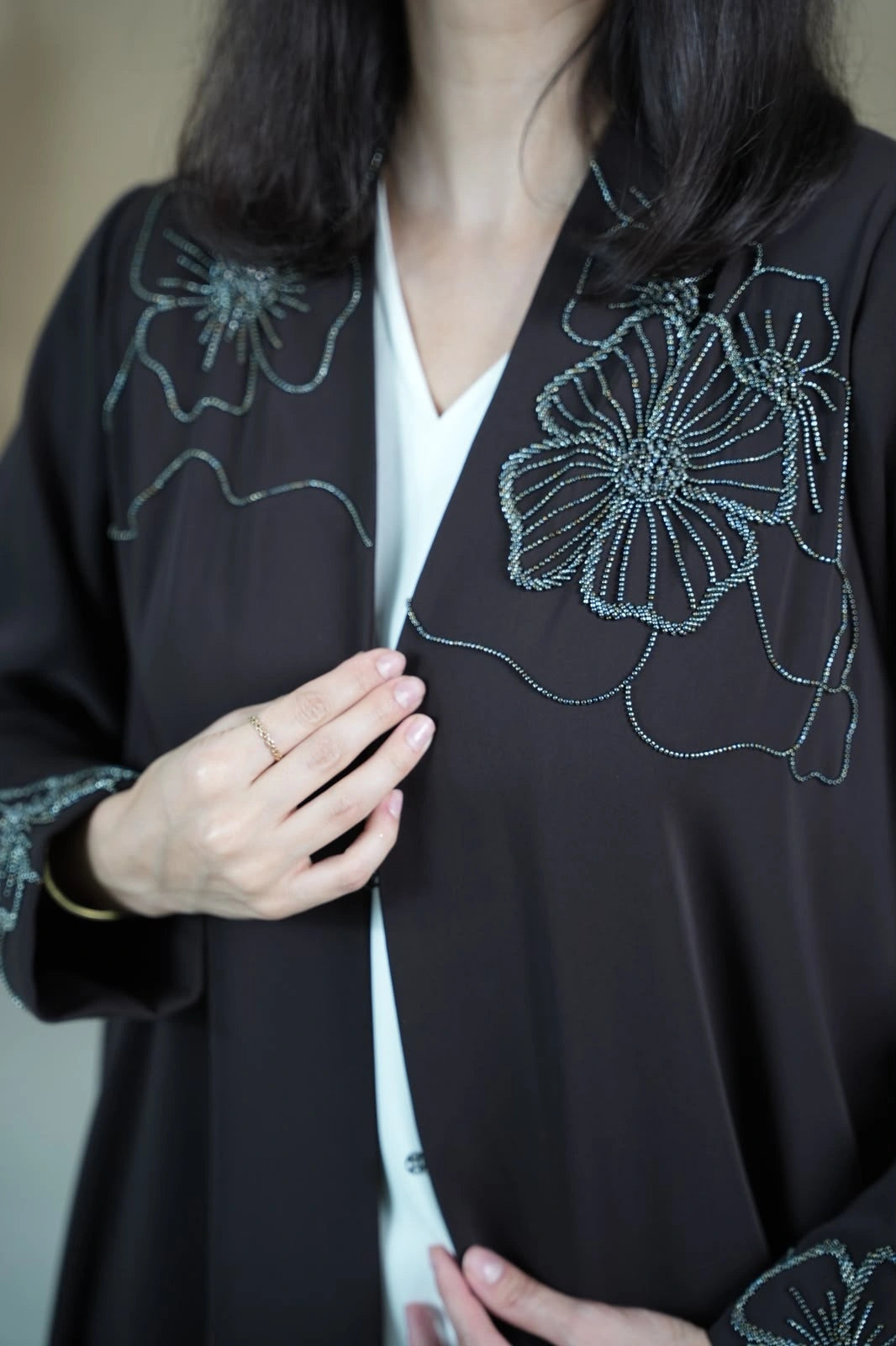 Crepe Handwork Abaya Dar Al Mutahajiba