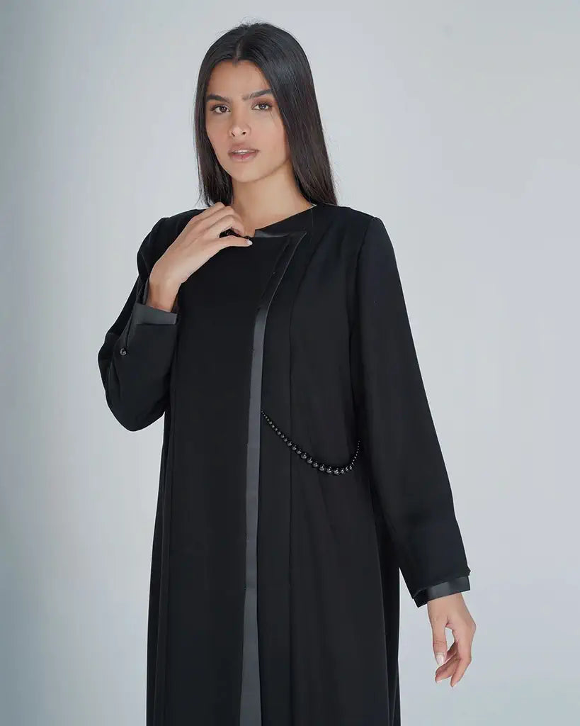 Black Straight Cut Abaya Dar Al Mutahajiba