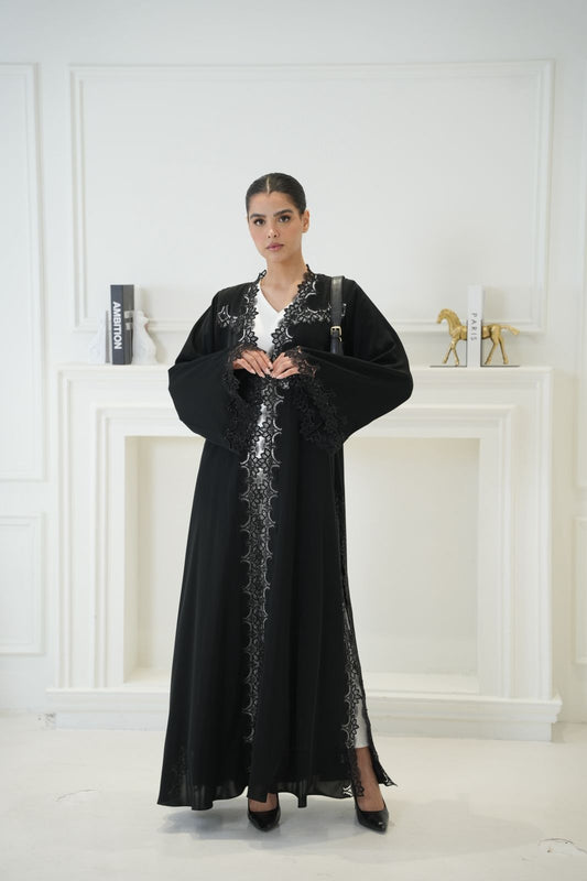 Black Nada Lace Abaya Dar Al Mutahajiba