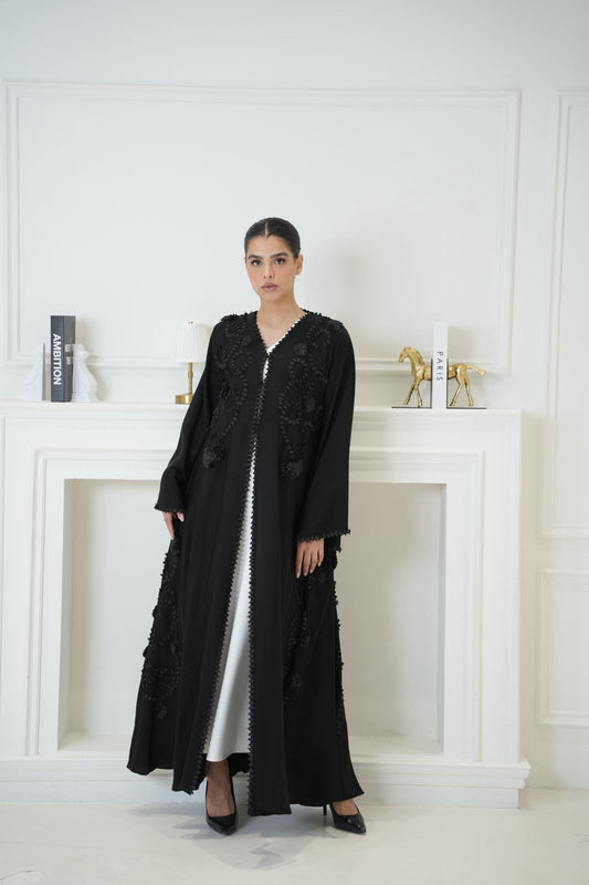 Black 3D  Abaya Dar Al Mutahajiba