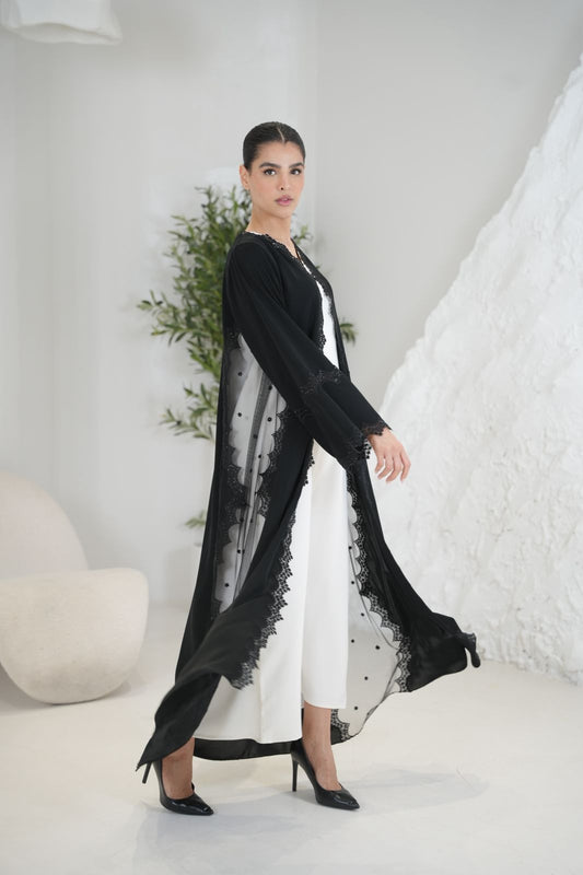 Black Flowing Abaya Dar Al Mutahajiba