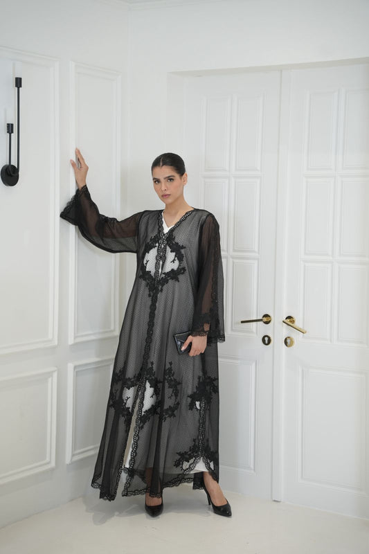Black Tulle Abaya Dar Al Mutahajiba