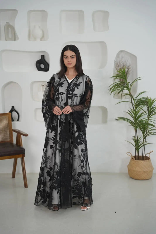 Crystal Tulle Wedding Abaya Dar Al Mutahajiba